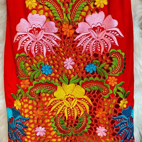 Lilly Pulitzer Red Dress with Colorful Embroidery - Picture 4 of 7